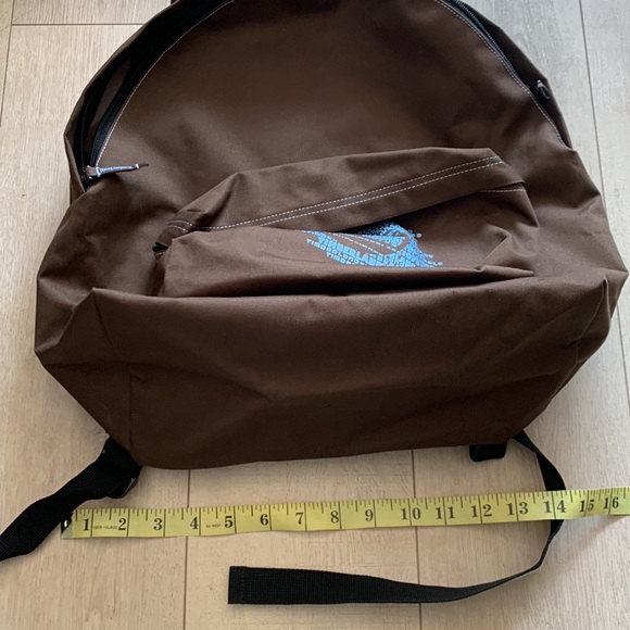 Timberland- vinyl backpack waterproof brown and baby blue NWOT - Picture 10 of 10